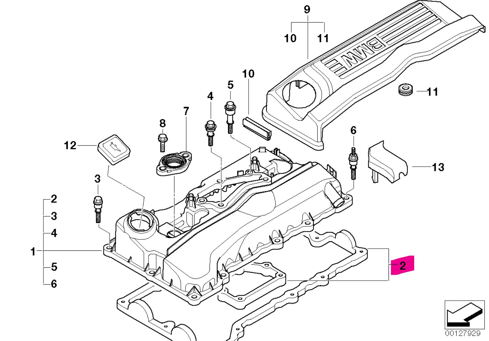 11128655413 Genuine BMW N46 Rocker Valve Cover Gasket BM Direct