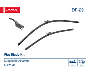 Denso DF-221 Set of Front Wiper Blades (BMW 61617469821 or Bosch A323S Equivalent)