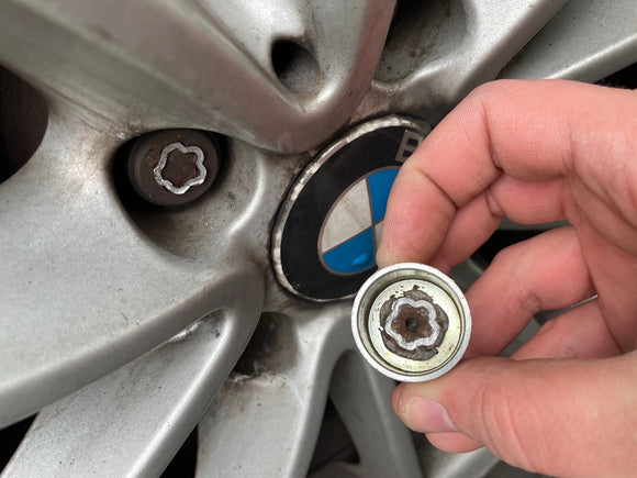 Removal of BMW Locking Wheel Bolts (Locknuts) and Replacement with Standard Bolts